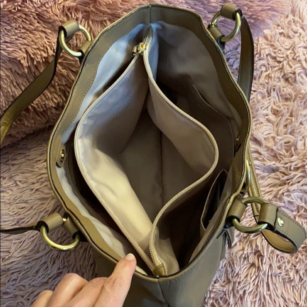 COACH Campbell Belle Genuine Leather Shoulder Bag in Dark Camel Brown - Picture 5 of 12